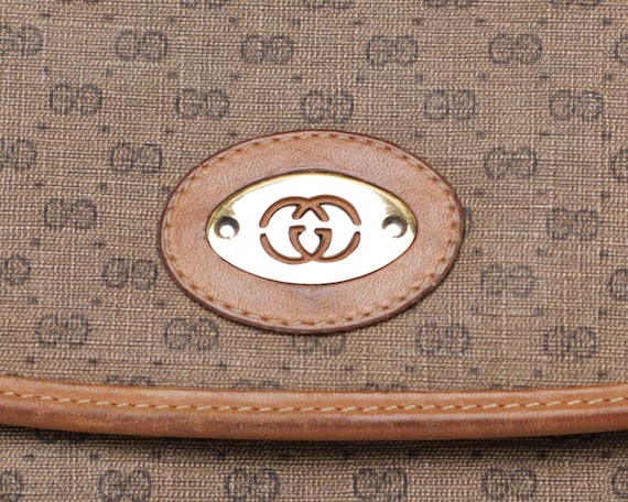 Vintage 1980s Gucci Tan Monogram Crossbody