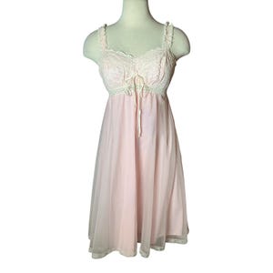 Lingerie Du Chat Nuisette Babydoll Blanc Femme Vintage