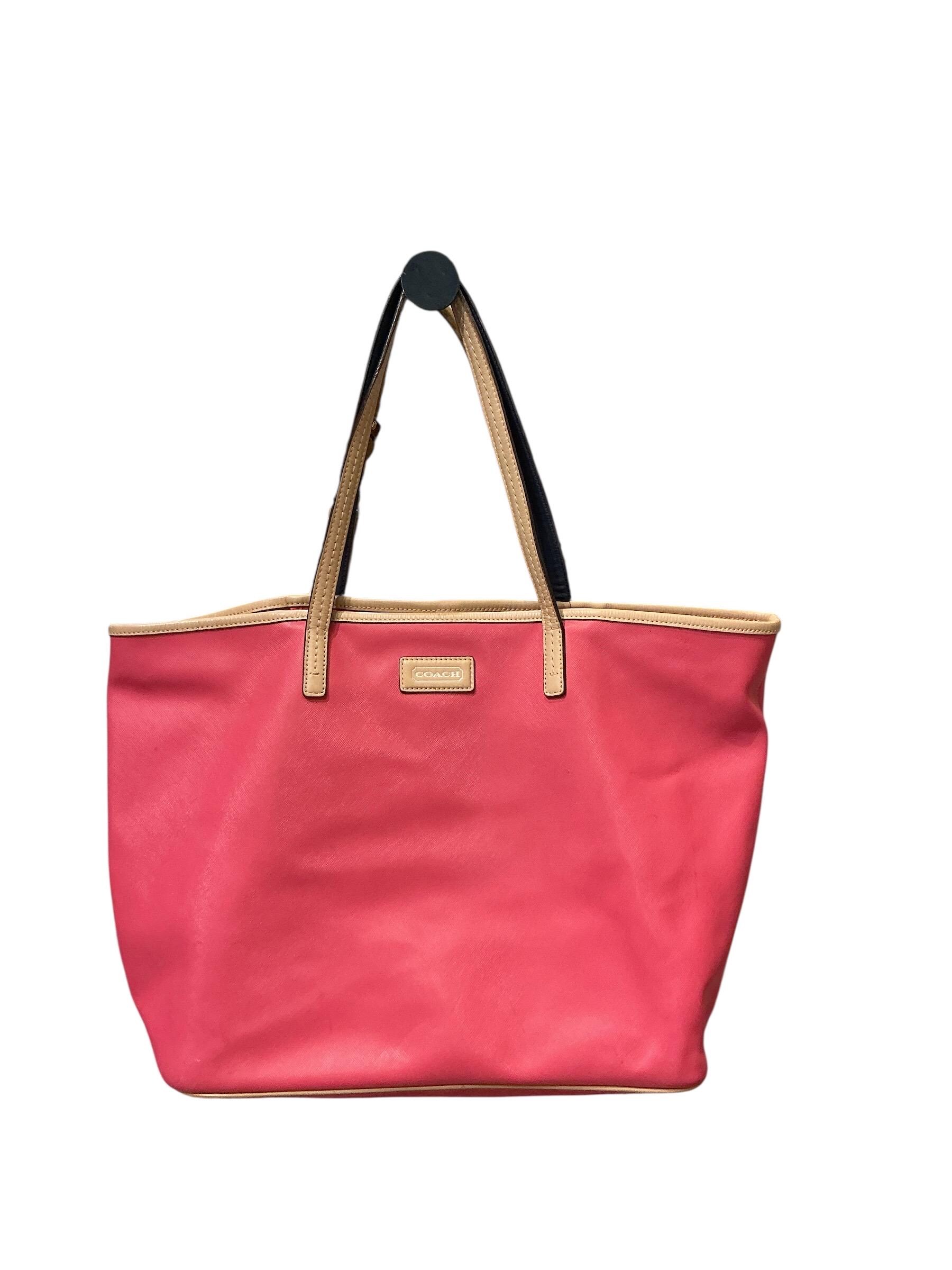 バッグ vintage coach tote bag leather Y2K pink Vintage Y2K Coach Pink Leather Tote Bag - Etsy