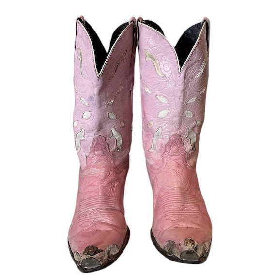 Vintage Y2K Pink Spur Rodeo Leather Western Cowgirl Boots - Etsy