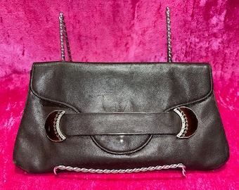 Bolso de noche mini clutch de cuero vintage de los años 20