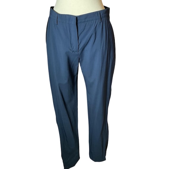 Prada, Vintage Y2K Prada Striped Navy Blue Work Pants