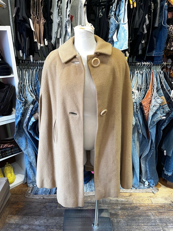 Vintage 40s long wool cape jacket - image 5