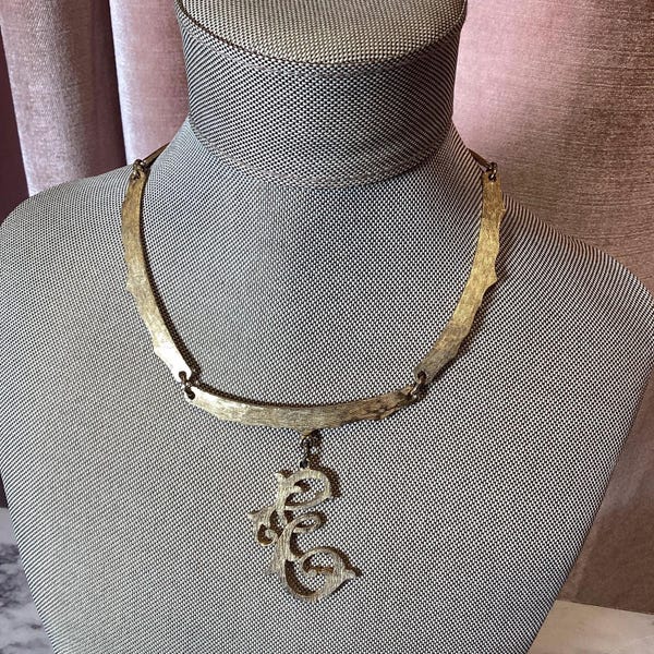 Vintage 1960s E Initial Halskette