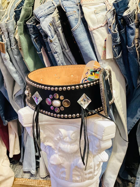 vintage grunge belt モード系 designer 海外city Amazon.com: LAPRBY Womens Studded Belt Wide Punk Chunky Belt