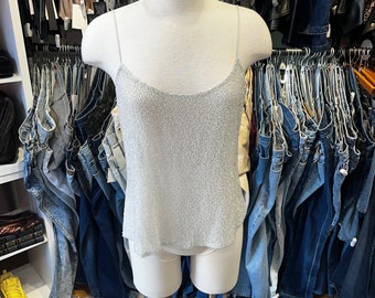 Vintage Y2K Silk Beaded Camisole Disco Party Top