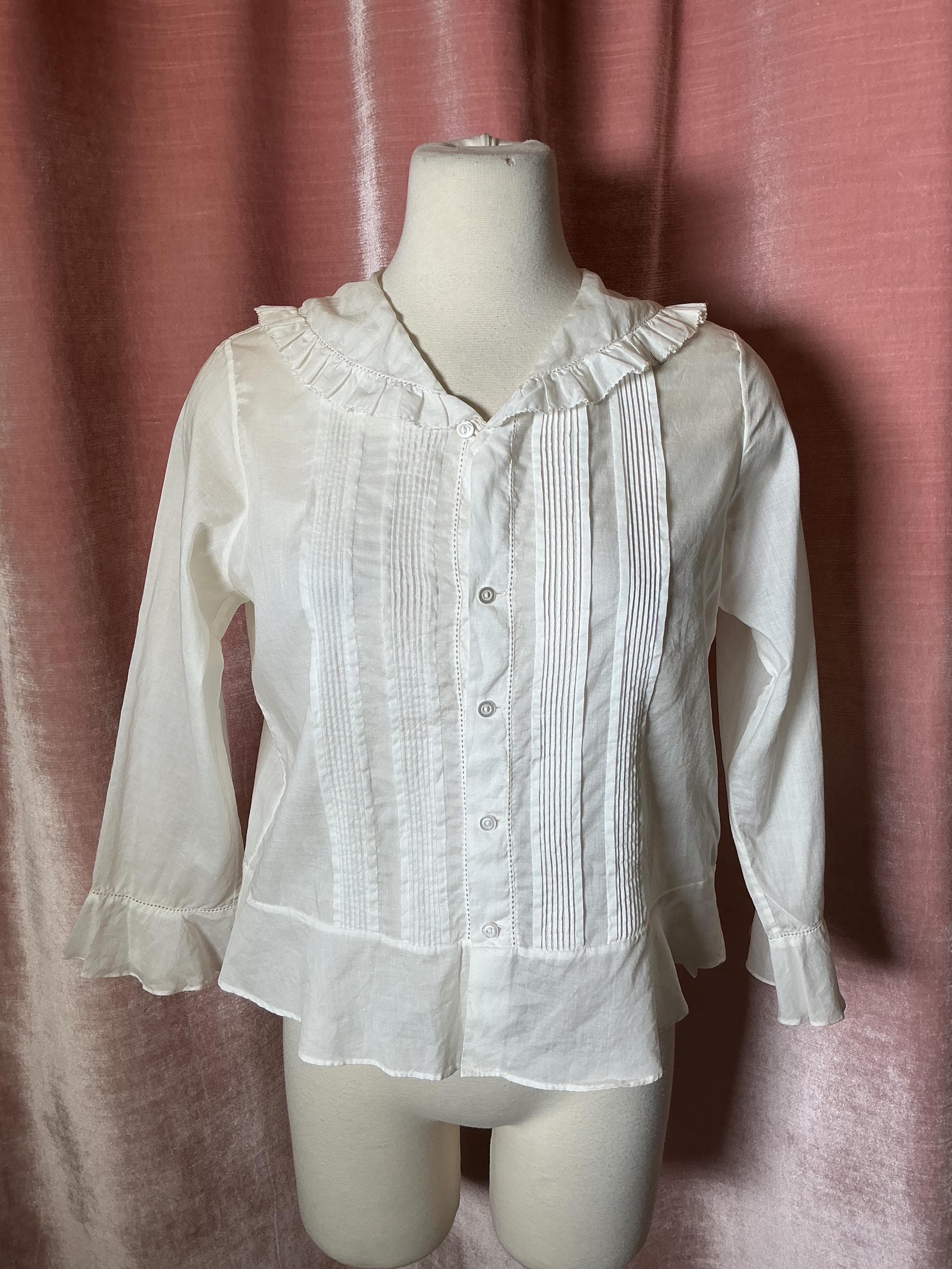 White Pintuck Blouse - Etsy