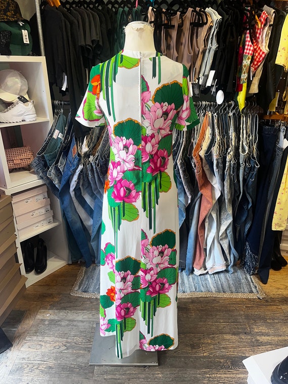 Vintage 70s polyester floral maxi dress - image 3