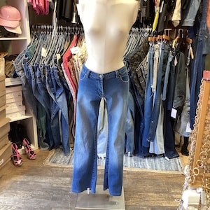 Vintage medium wash low rise bootcut jeans