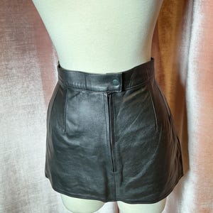 Vintage Y2k Real Leather Low Rise Micro Mini Skirt M