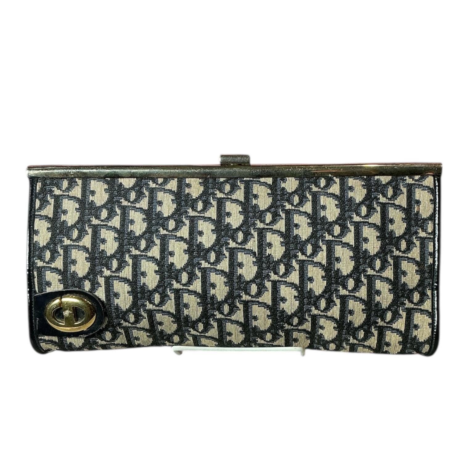 バッグ Christian Dior Trotter Clutch Bag Christian Dior Trotter Canvas Leather Navy Clutch Bag Authentic