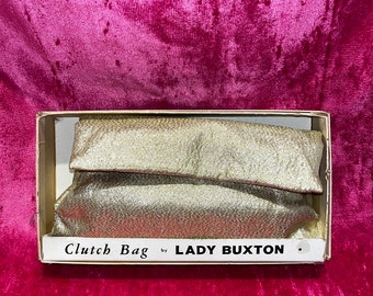 Vintage 50s deadstock Lady Buxton metallic lamé mini clutch