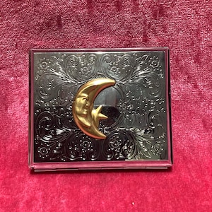 Vintage Moon and Star Metal Cigarette Joint Holder Case