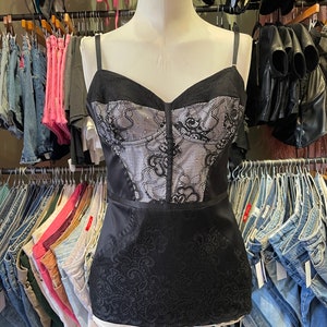 Vintage Y2K Just Cavalli Roberto Cavalli Lace Long line Bustier Top