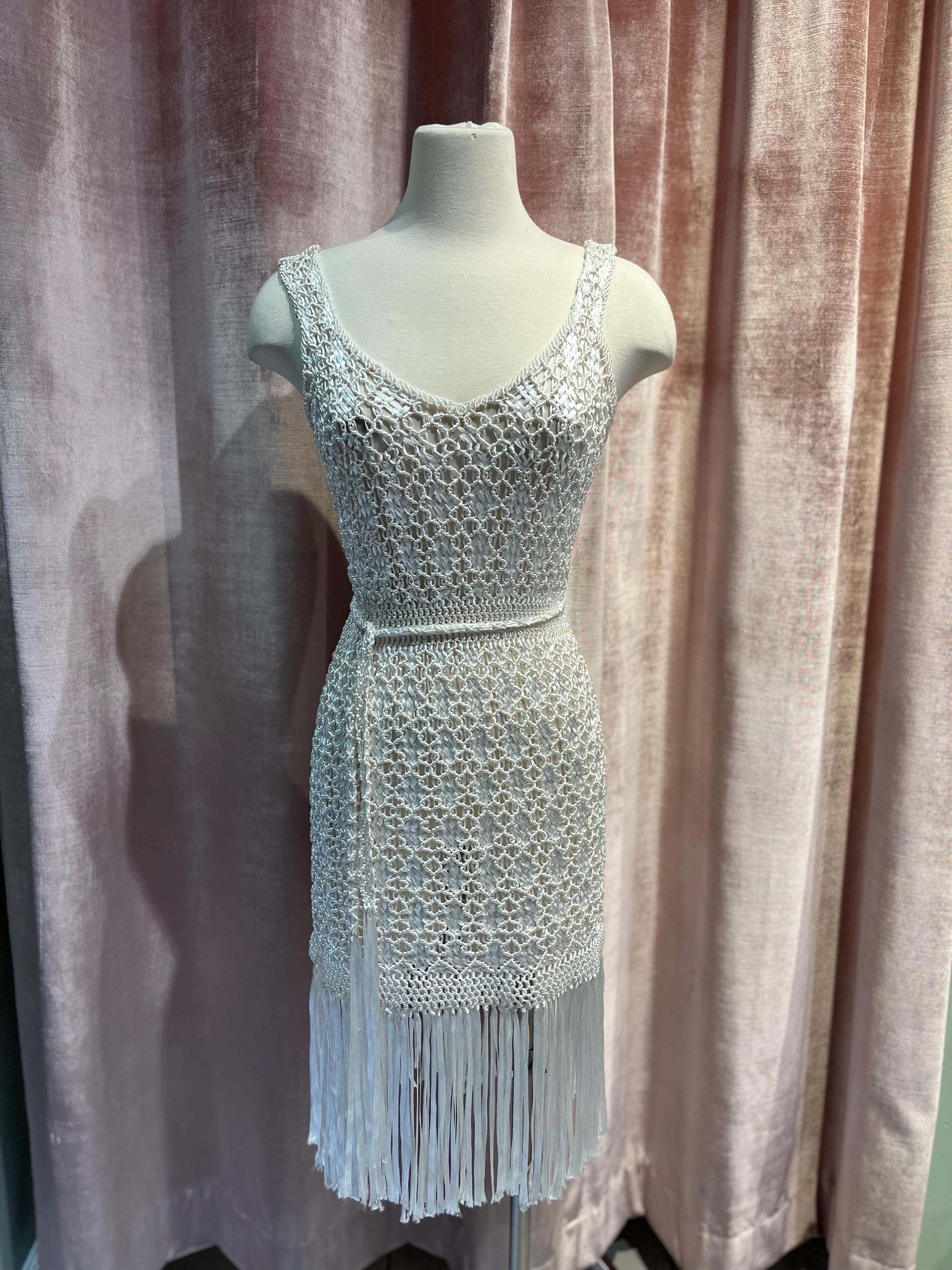 white crochet fringe dress Buy River Island Cream Crochet Fringe Occasion Midi Dress from Next USA