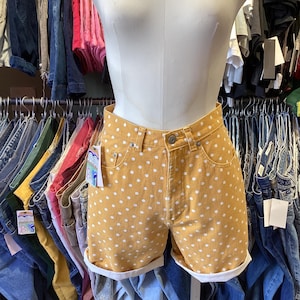 Vintage 1980’s  High Waisted DENIM Polka Dot  Jean Shorts