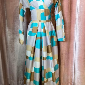 Vintage 1960s/1970s Mid Century Print Palazzo Wide Leg & Pier Jumpsuit One Piece Dress