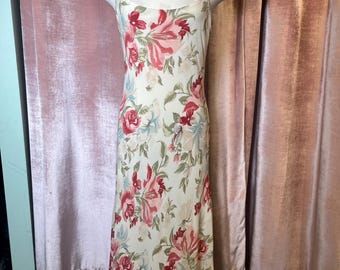 Robe de soirée longue Kamisato à imprimé floral et col bénitier vintage Y2K