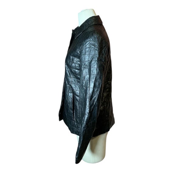 Y2K Pendleton Button Up Collared Leather Jacket - image 3
