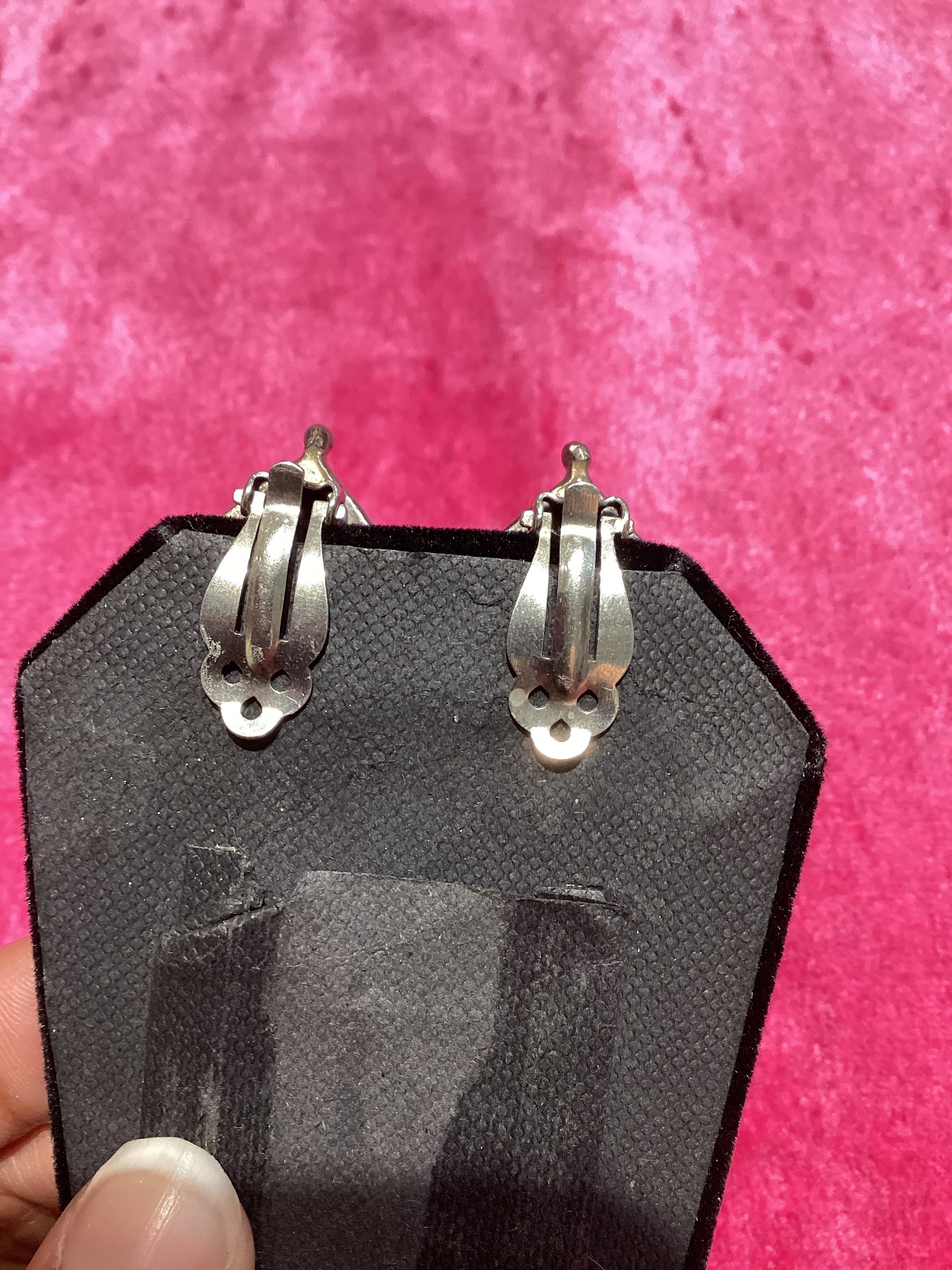 Boucles D'oreilles Clips En Ambre Véritable - Forme Trapèze Années 80 - Doré Sur Laiton
