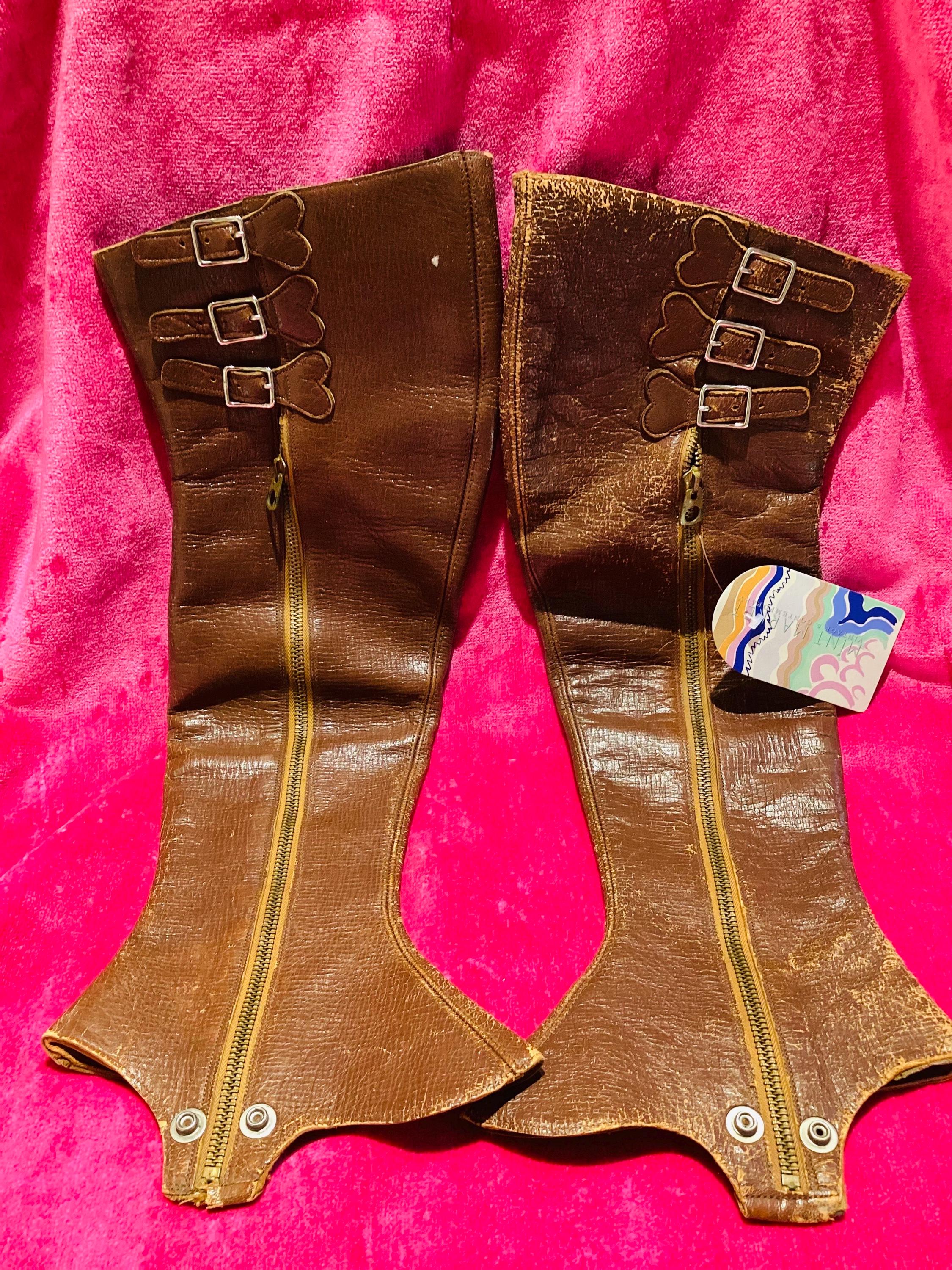 Vintage 1800’s Leather Brown boot Spats