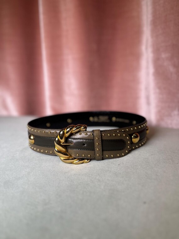 Escada Studded Leather Belt Escada Geometric Studded Belt main image 4