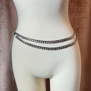 Vintage Y2K Silver Chain Double Layer Waist Chain Belt - Etsy