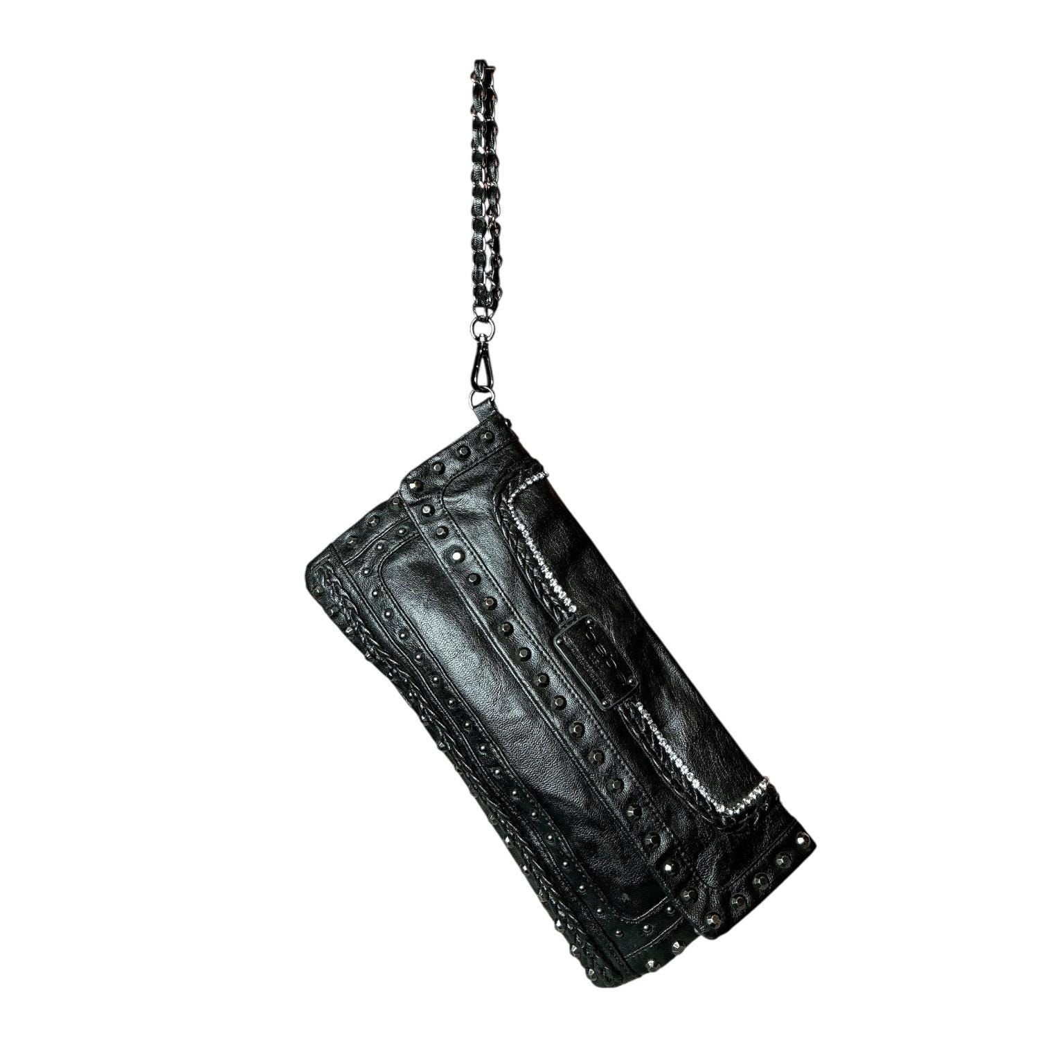 【Y2K】archive leather shoulder bag studs Studded Purses Y2k Shoulder Bag 90s Punk Women Small Shouder
