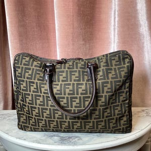 Vintage Y2K Fendi Laptop Zucca FF logo lap top Briefcase work bag