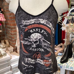 Vintage Y2K Harley Davidson Cropped Tank Top