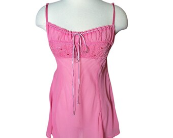 Déshabillé Nuisette Rose Vintage Nylfrance Taille 32 - Années 60, Occasion Très Bon état