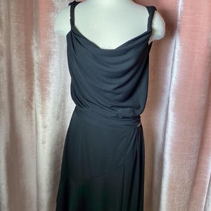 Vintage Y2K Johnson Galliano Jersey Cowl Neck Drop Waist Mini Dress