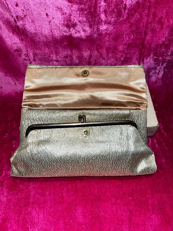 Vintage 50s deadstock Lady Buxton metallic lamé m… - image 3