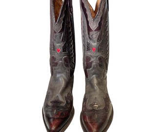 sendra ウエスタンブーツ　y2k vintage Vintage Y2K Sendra Burgundy Heart Western Rodeo Leather Cowgirl