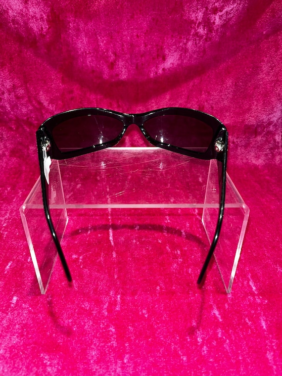 Vintage Y2K Versace Rhinestone Emblem Black Sunglasses - Etsy