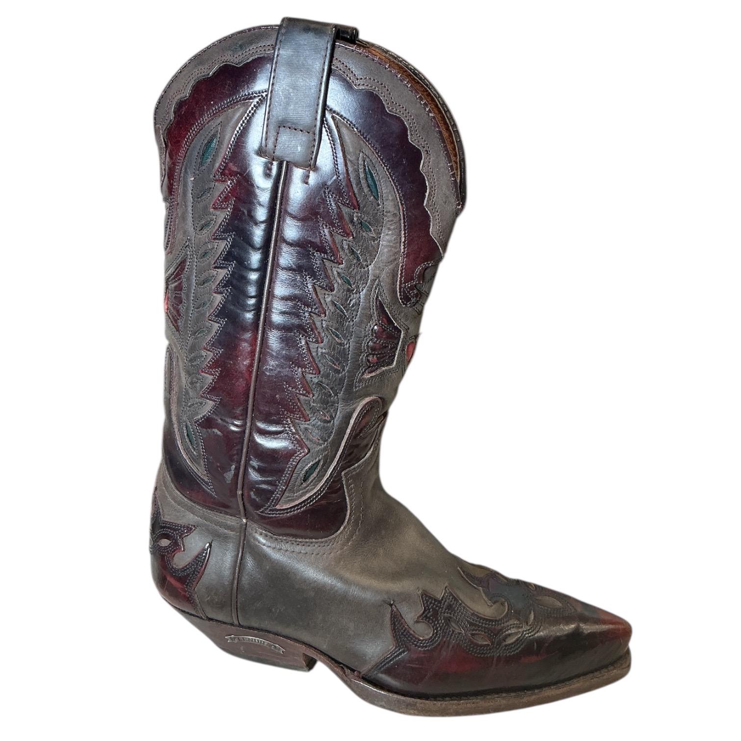 sendra ウエスタンブーツ　y2k vintage Vintage Y2K Sendra Burgundy Heart Western Rodeo Leather Cowgirl