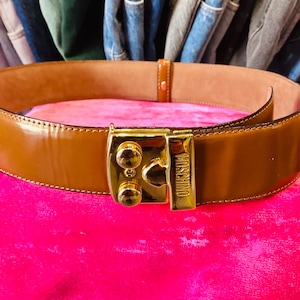 Vintage 1980’s Moschino Leather Padlock Belt