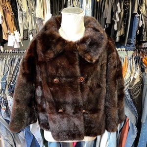 Vintage 50s mink short cropped coat