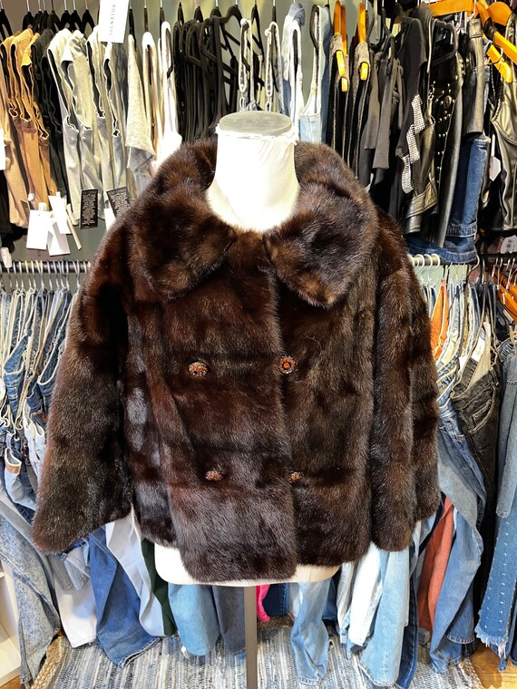 Vintage 50s Mink Short Cropped Coat - Etsy