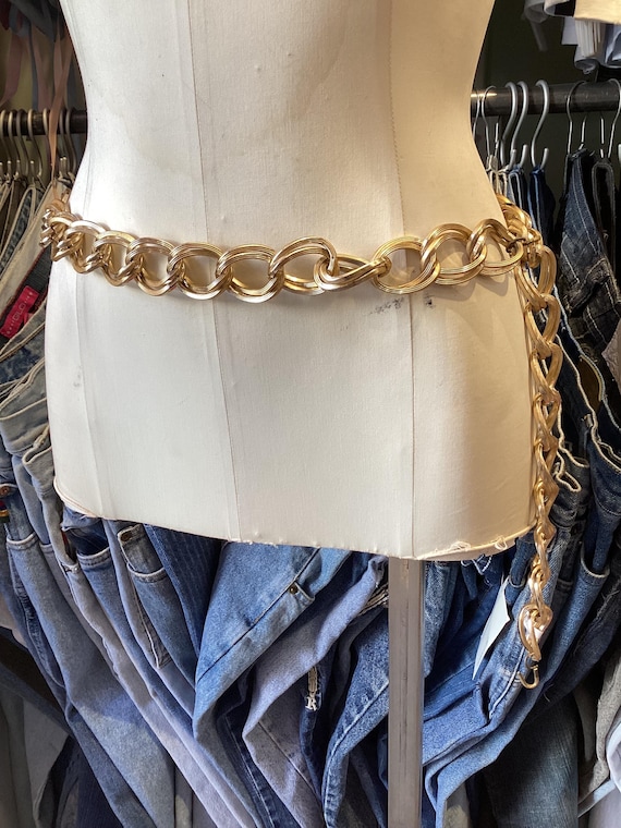 Vintage Y2K Gold Loop Circle Chain Belt - Etsy display picture 2