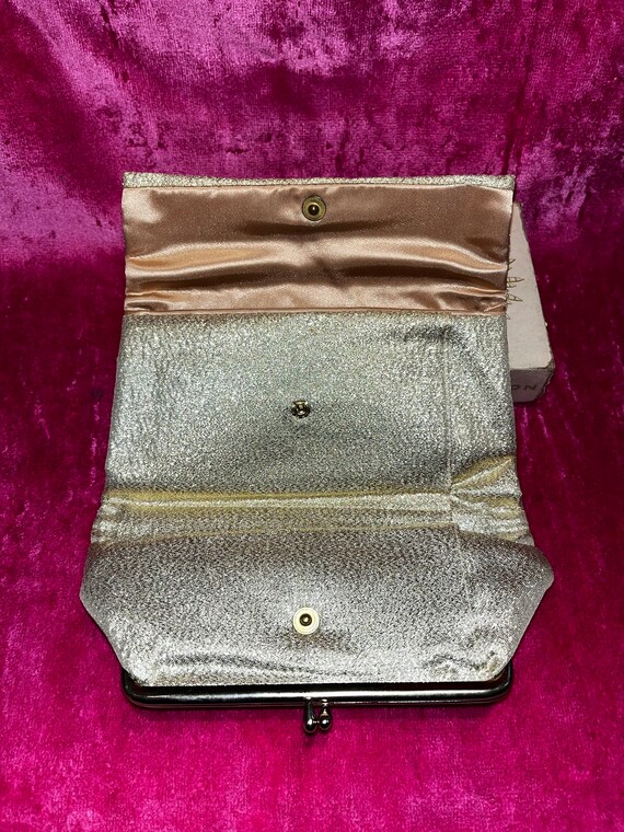 Vintage 50s deadstock Lady Buxton metallic lamé m… - image 9