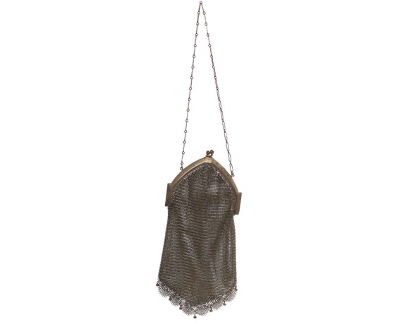 Vtg 1920's CHAIN MAIL PURSE Metal Art Deco Mesh Ha