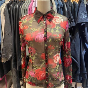 Vintage Y2K Mexx Floral Mesh Top