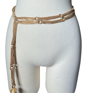 Vintage 1960s 70s layered chain tassel disco belt
