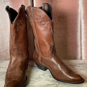 vintage laredo leren cowboylaarzen uit de jaren 80 maat 7