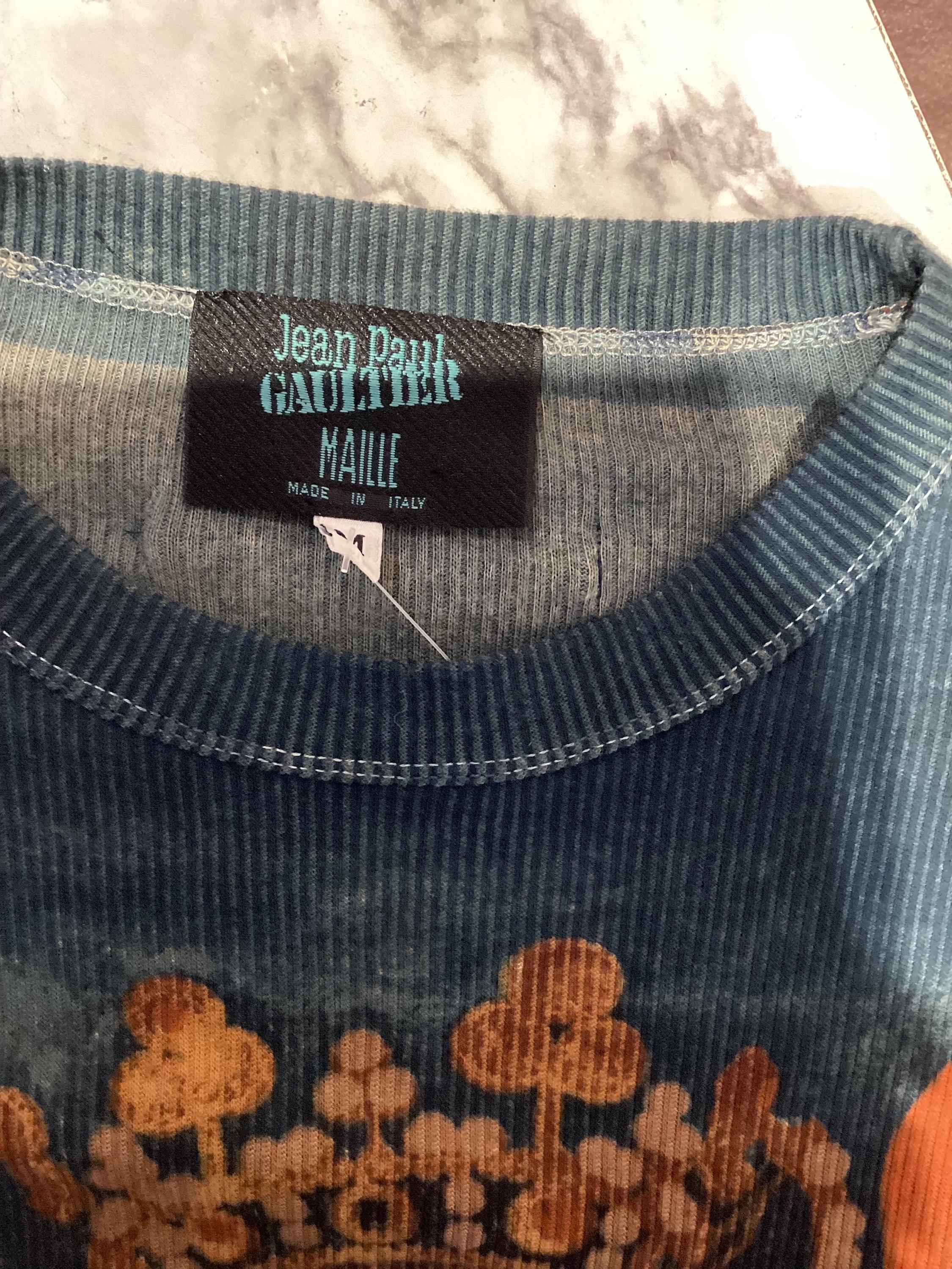 Vintage 1999s Jean Paul Gaultier Madonna Cotton Ribbed T Shirt