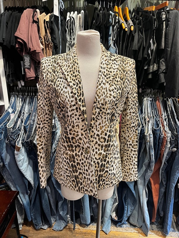 Vintage y2k Roberto Cavalli studded leopard print 