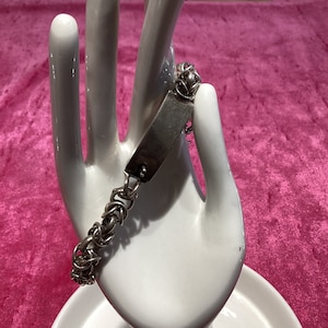 Vintage 80’s 925 silver Art Deco Chunky  chain bracelet