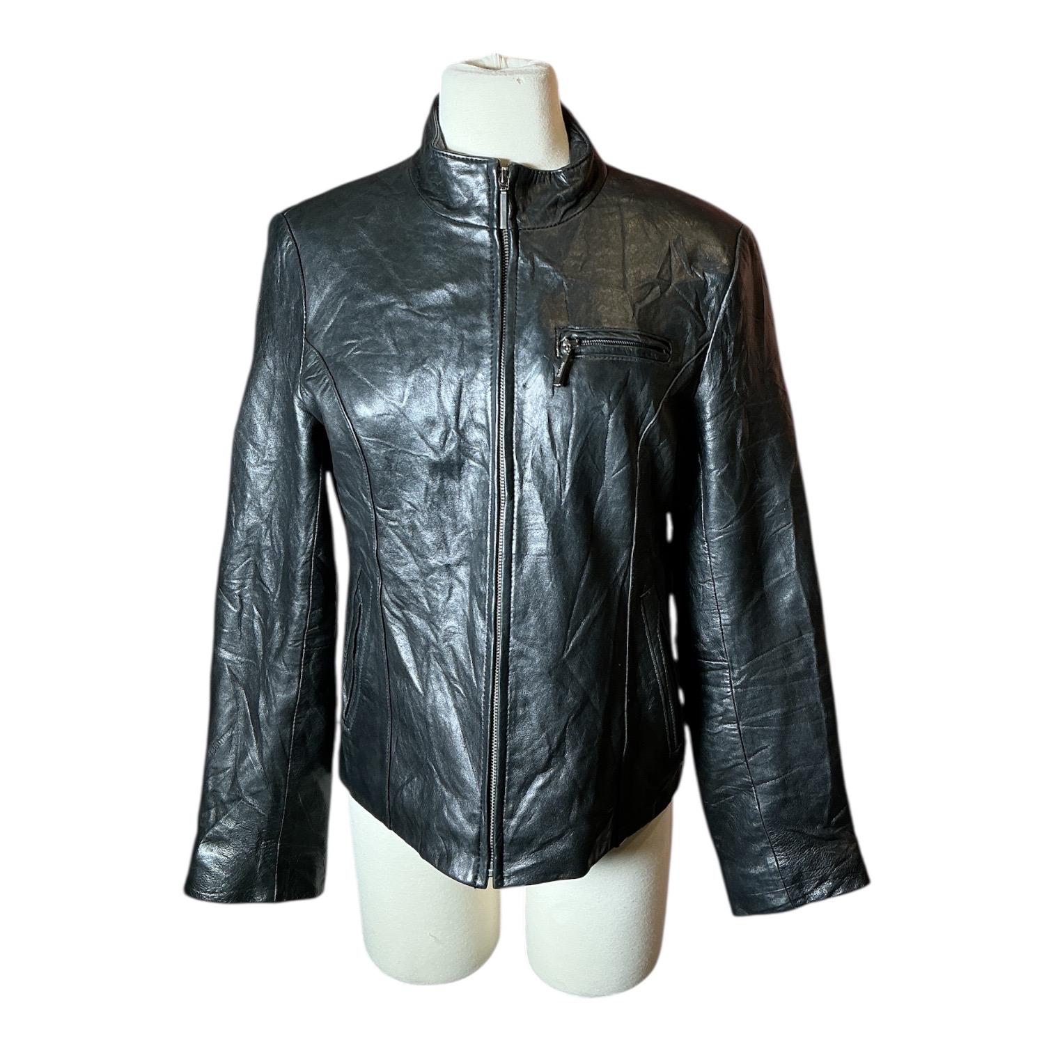 Vintage Y2K Boston Harbour Leather Moto Jacket - Etsy