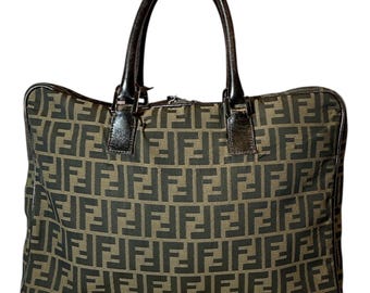 希少 FENDI ズッカ柄 トートバッグ archive vintage Y2K Vintage Y2K Fendi Laptop Zucca FF Logo Lap Top Briefcase Work Bag